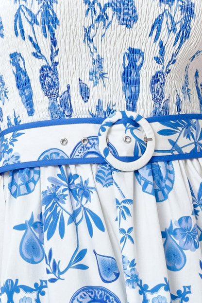 SANTORINI DREAM WOVEN MAXI DRESS