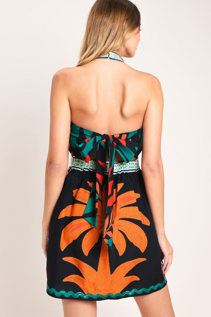 PARADISE POP WOVEN MINI DRESS