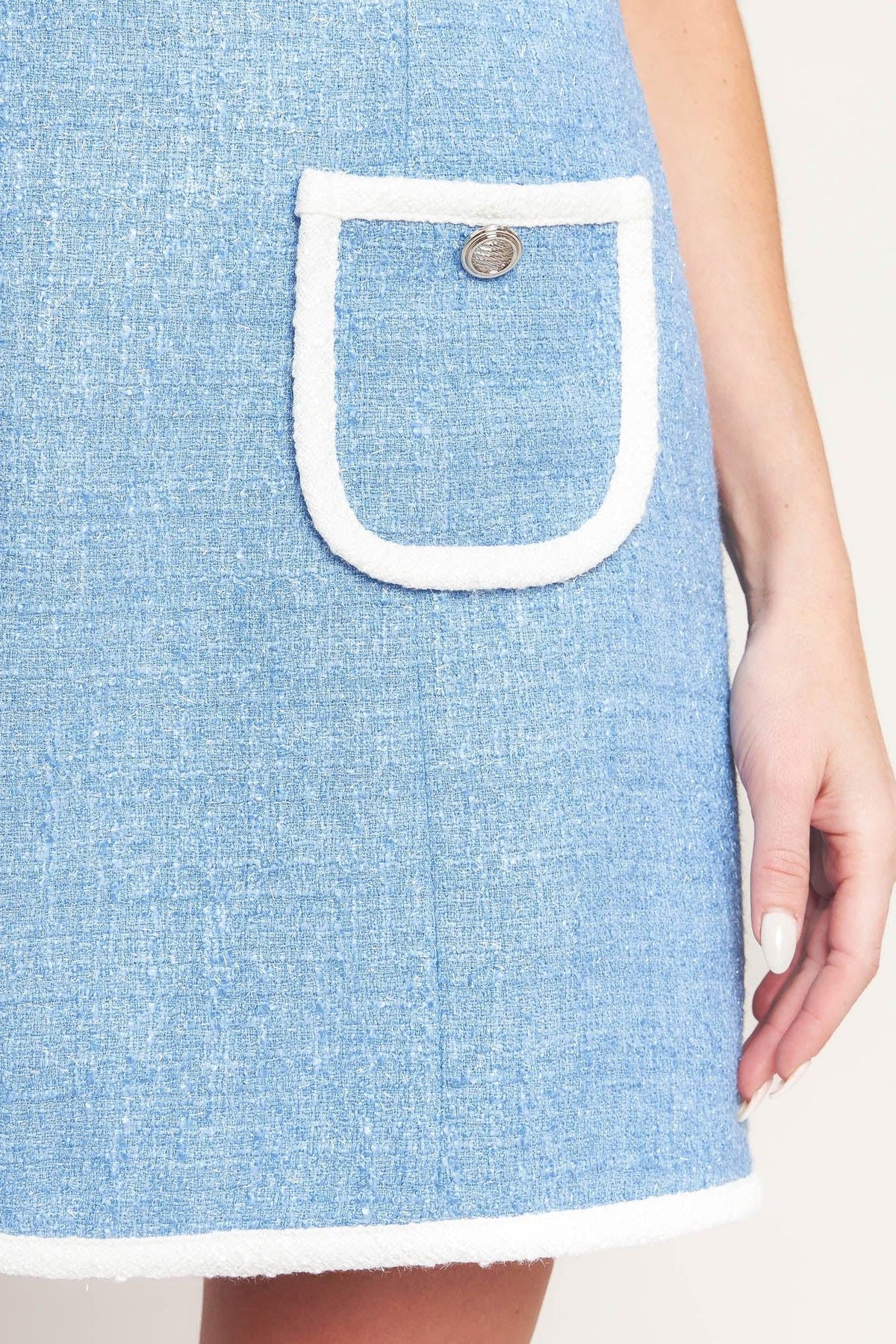BLUE SKIES AND DAYDREAMS WOVEN MINI DRESS