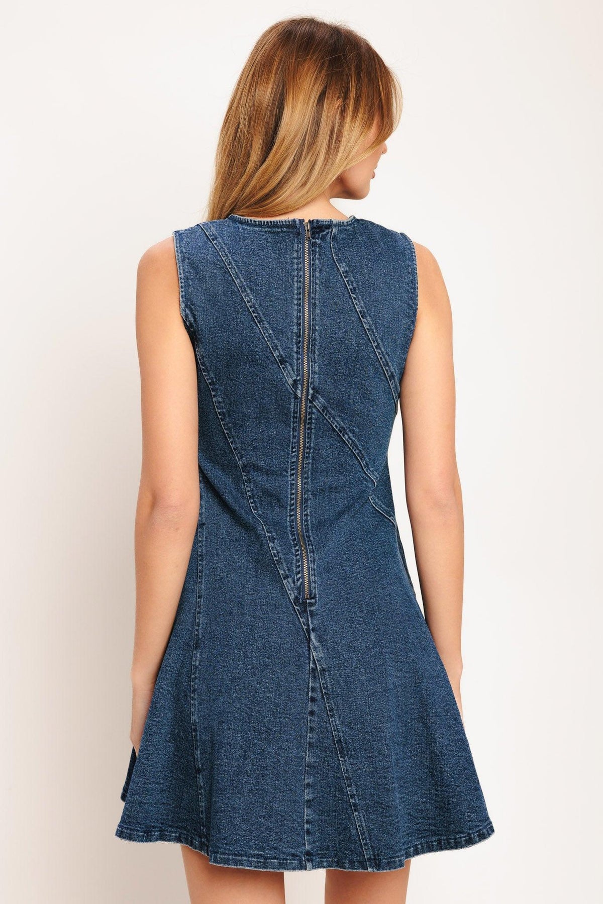 DAY TO NIGHT DENIM MINI DRESS