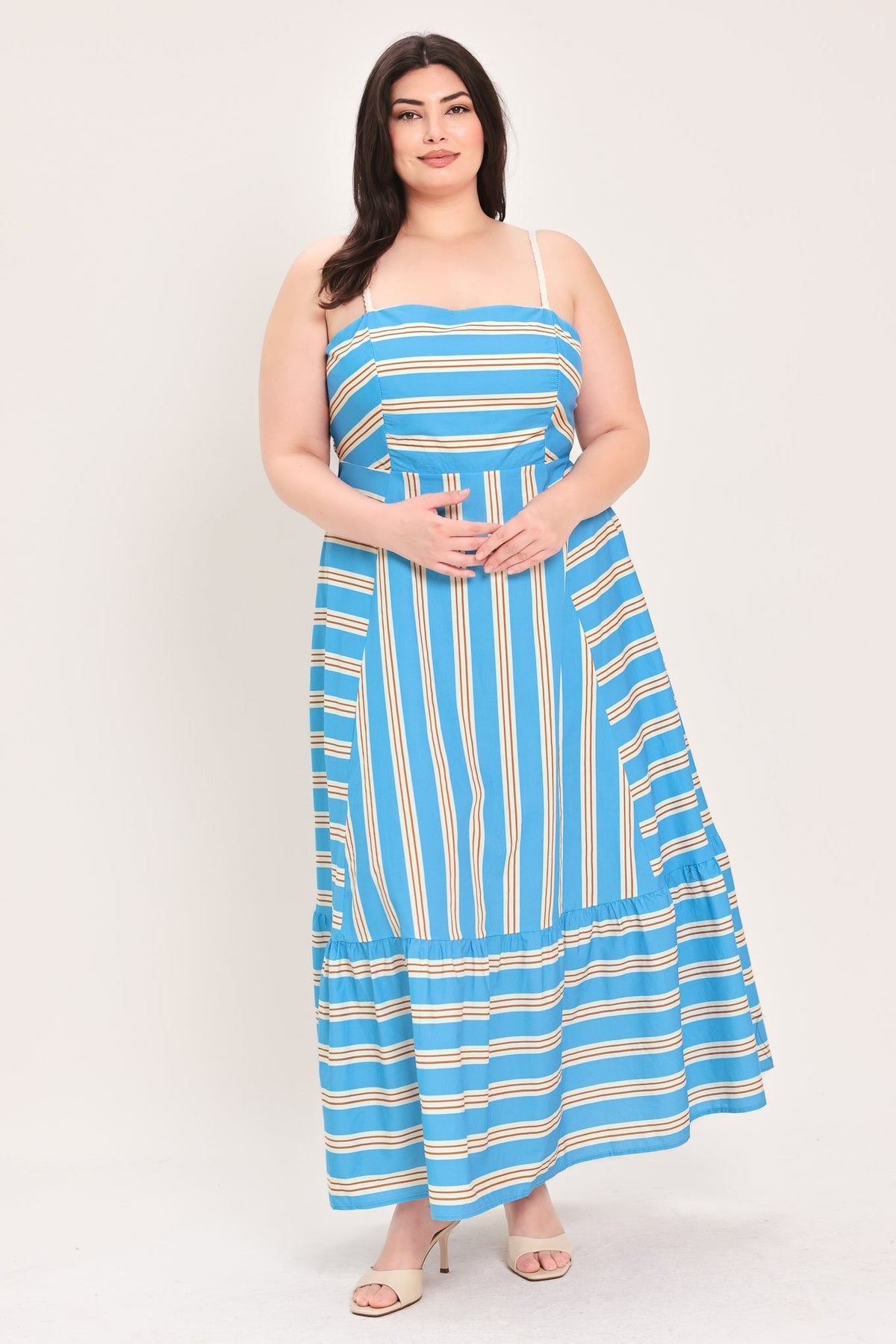 VESTIDO MIDI TEJIDO A RAYAS BREEZE