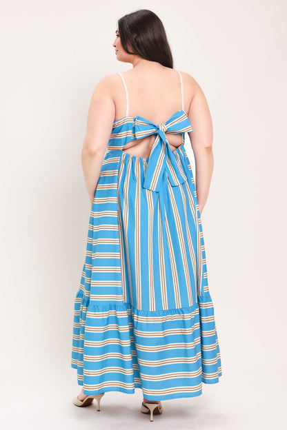 BREEZE STRIPE WOVEN MIDI DRESS