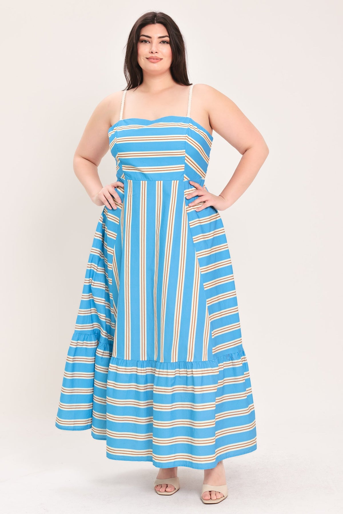 VESTIDO MIDI TEJIDO A RAYAS BREEZE