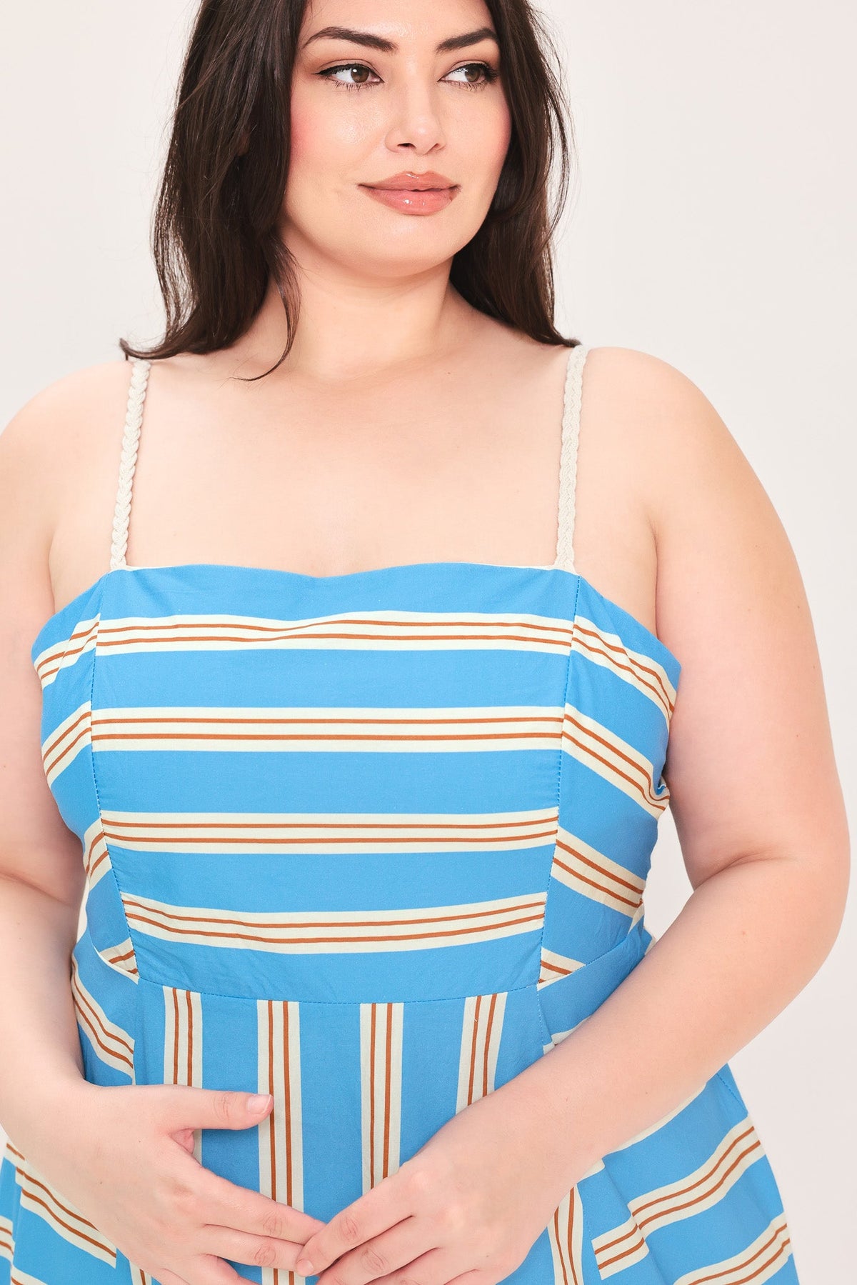 VESTIDO MIDI TEJIDO A RAYAS BREEZE