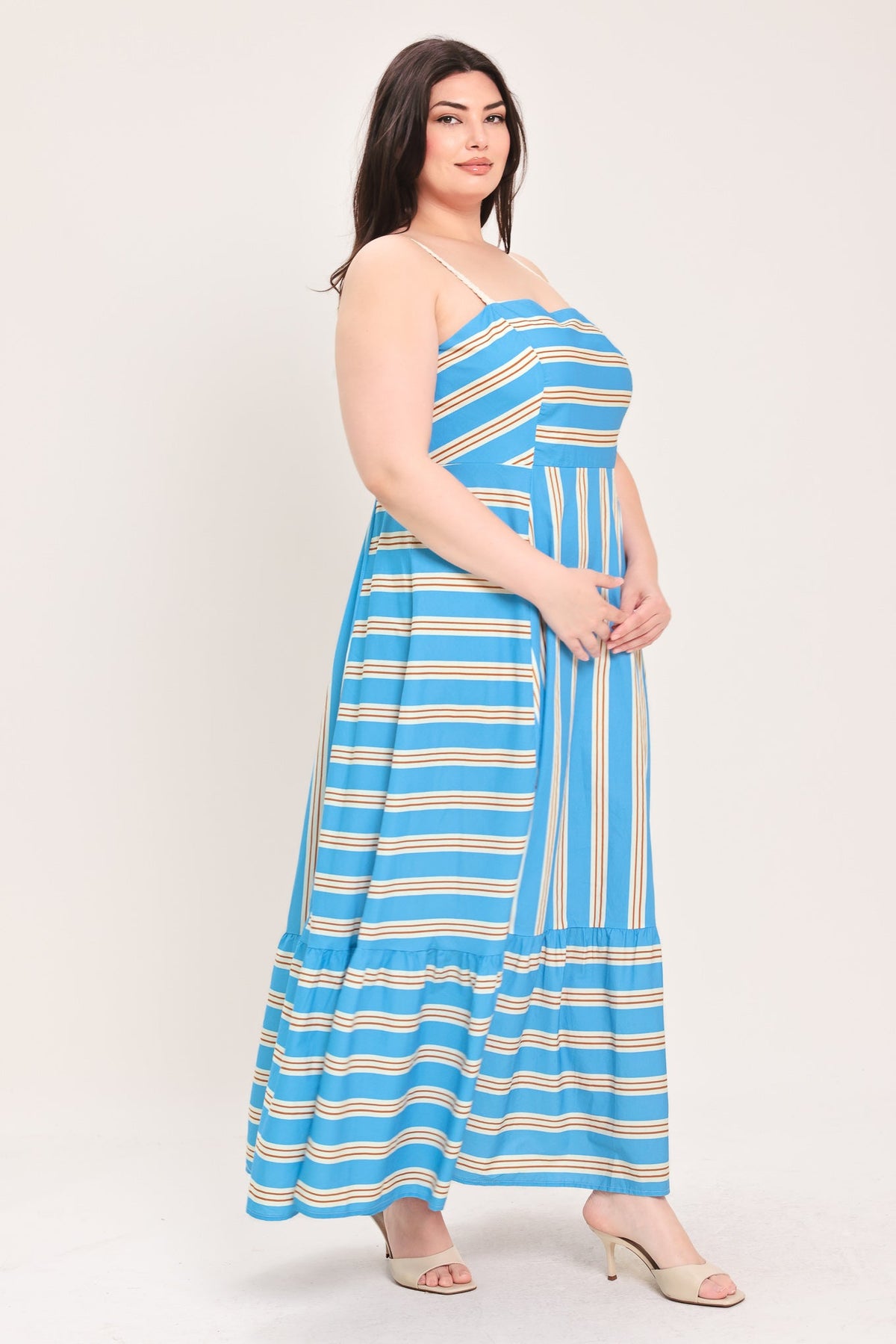 VESTIDO MIDI TEJIDO A RAYAS BREEZE