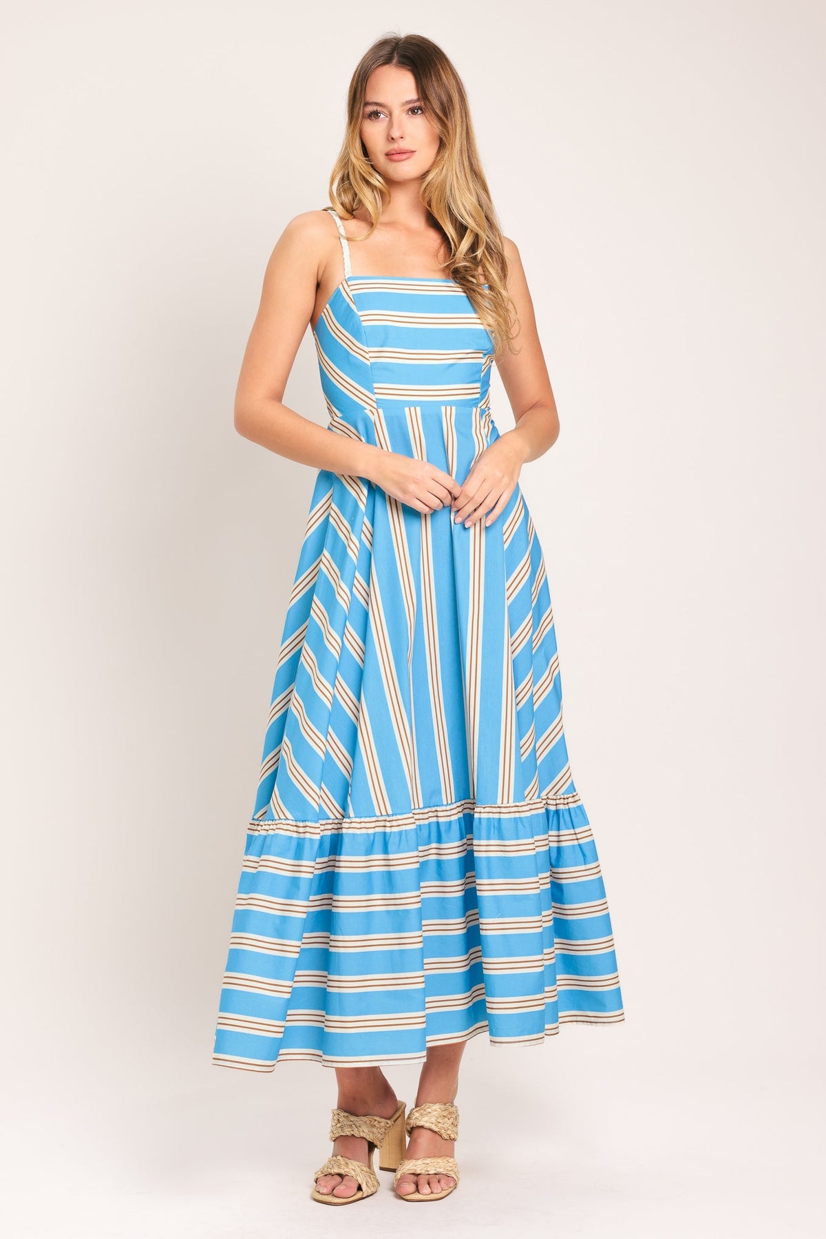 VESTIDO MIDI TEJIDO A RAYAS BREEZE