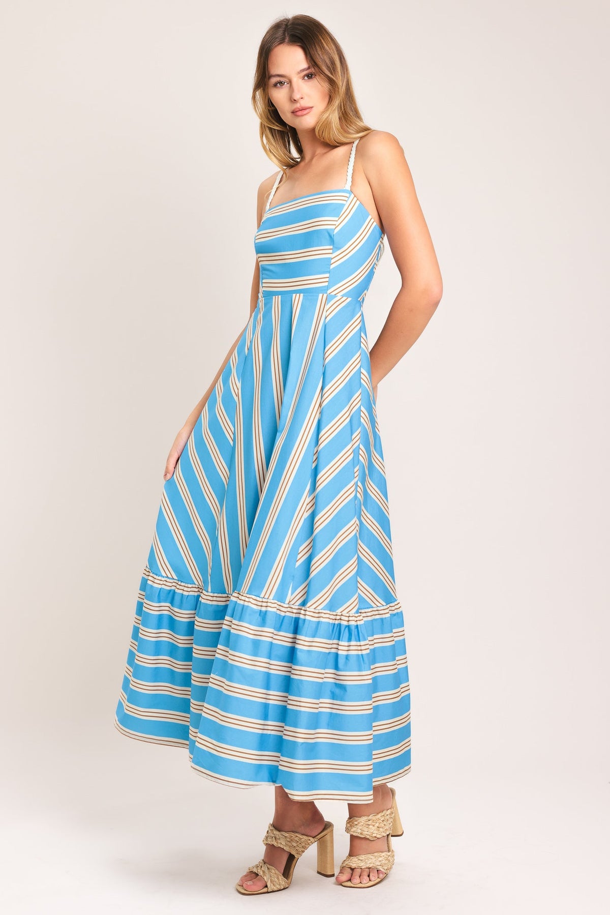 VESTIDO MIDI TEJIDO A RAYAS BREEZE