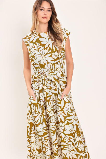 MARIGOLD HAVEN WOVEN MIDI DRESS