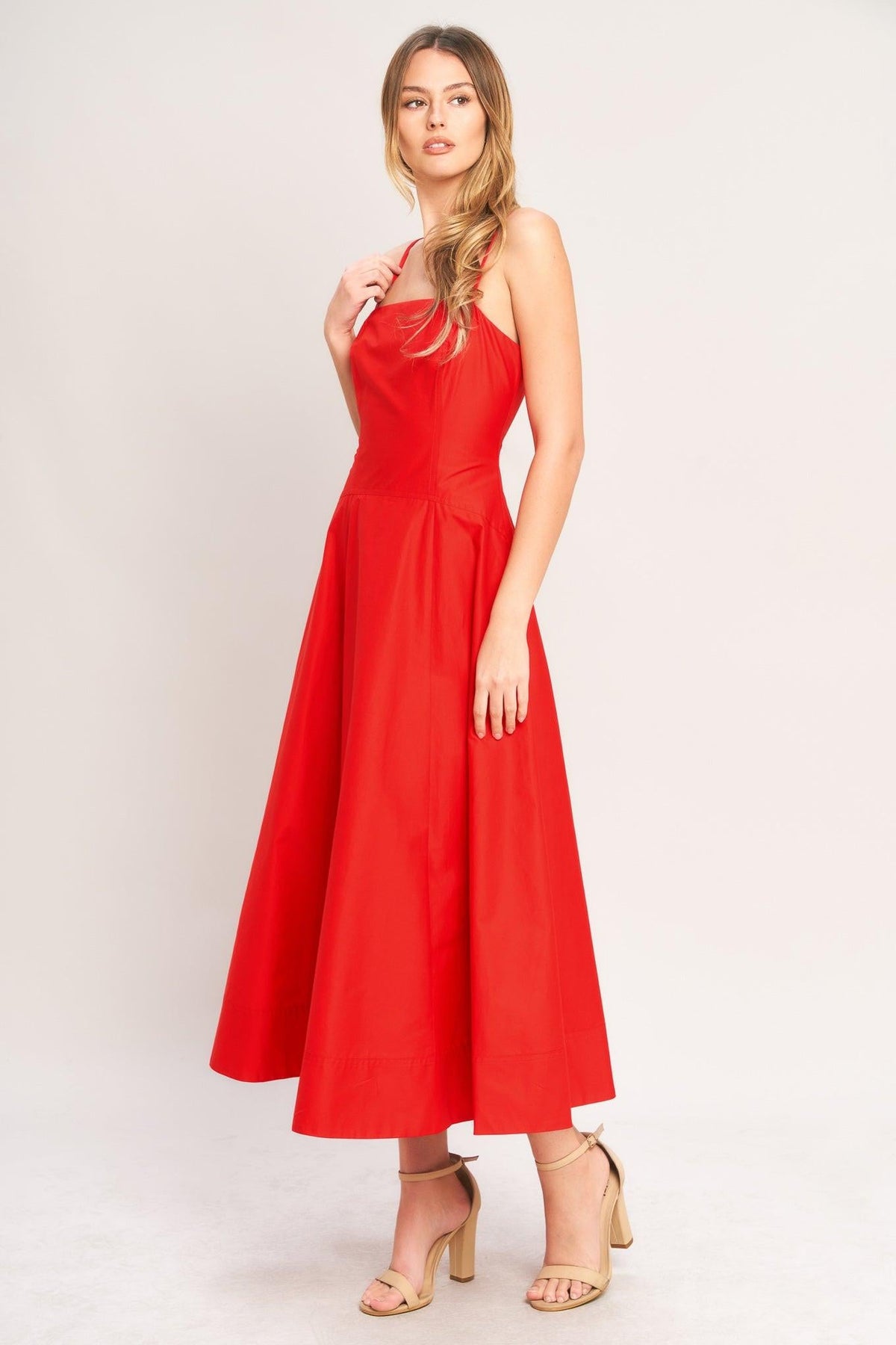 SUMMER CITY WOVEN MIDI DRESS