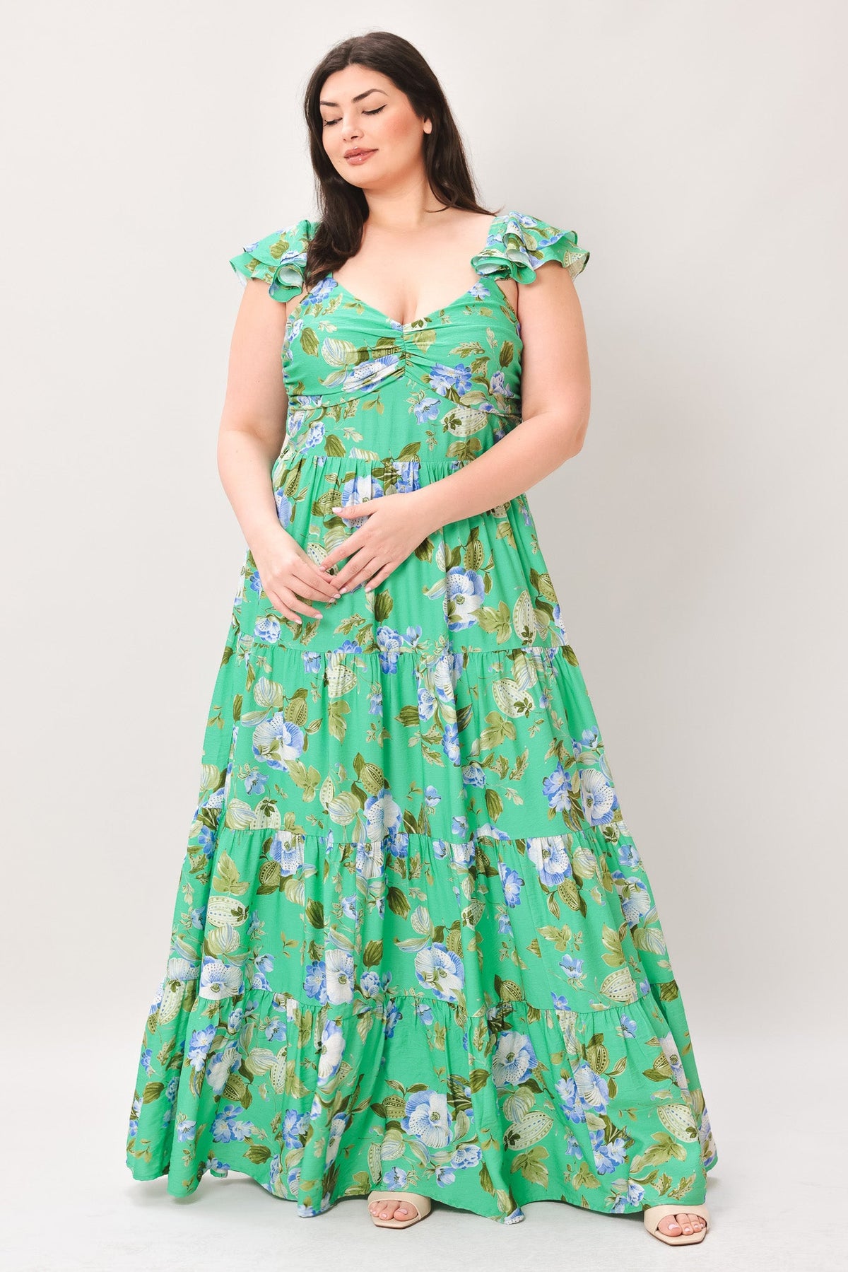 FRESH BLOSSOM WOVEN MAXI DRESS
