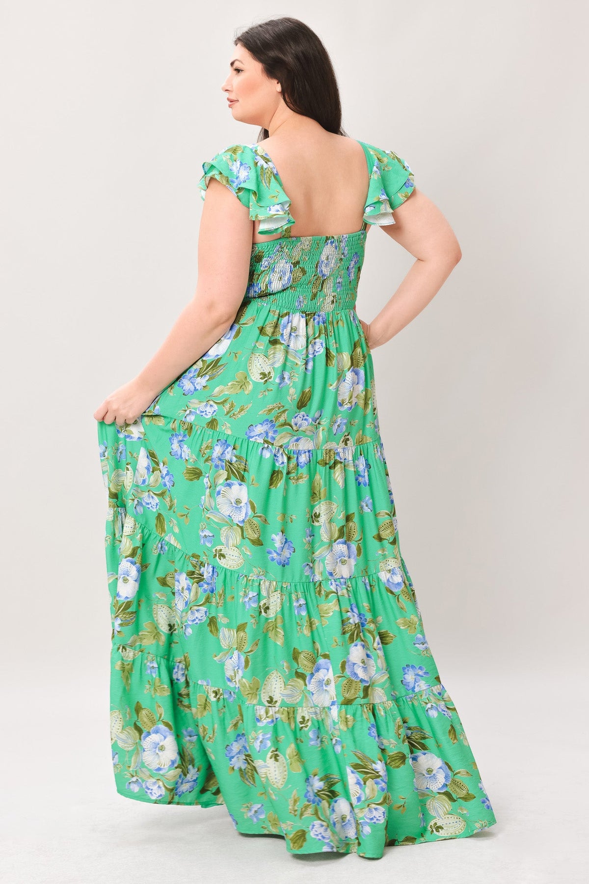 FRESH BLOSSOM WOVEN MAXI DRESS