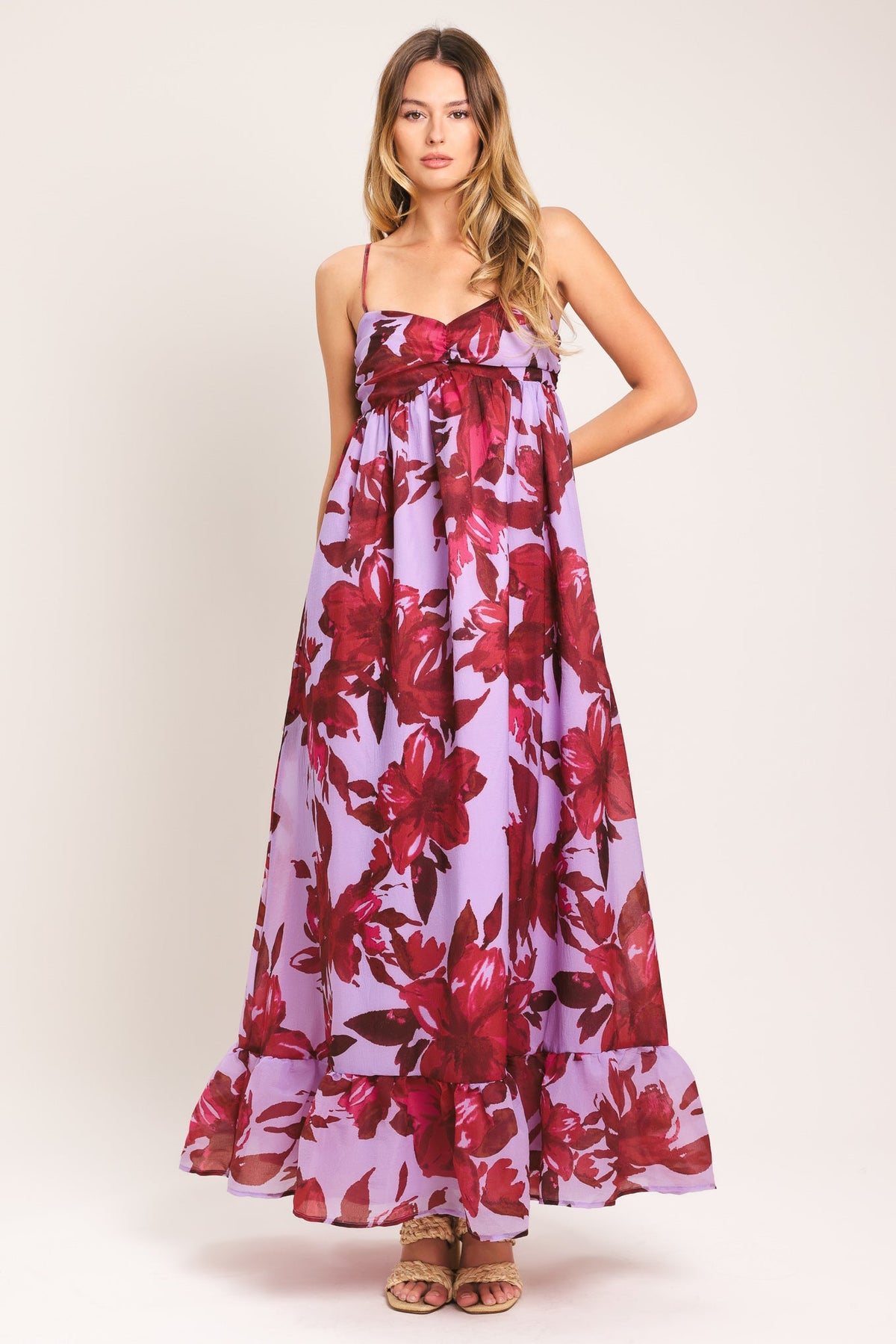 VESTIDO HASTA LOS TOBILLOS TEJIDO LOVE BLOSSOM