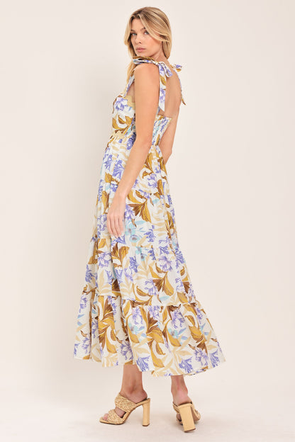 SOFTLY SUNKISSED WOVEN MIDI DRESS