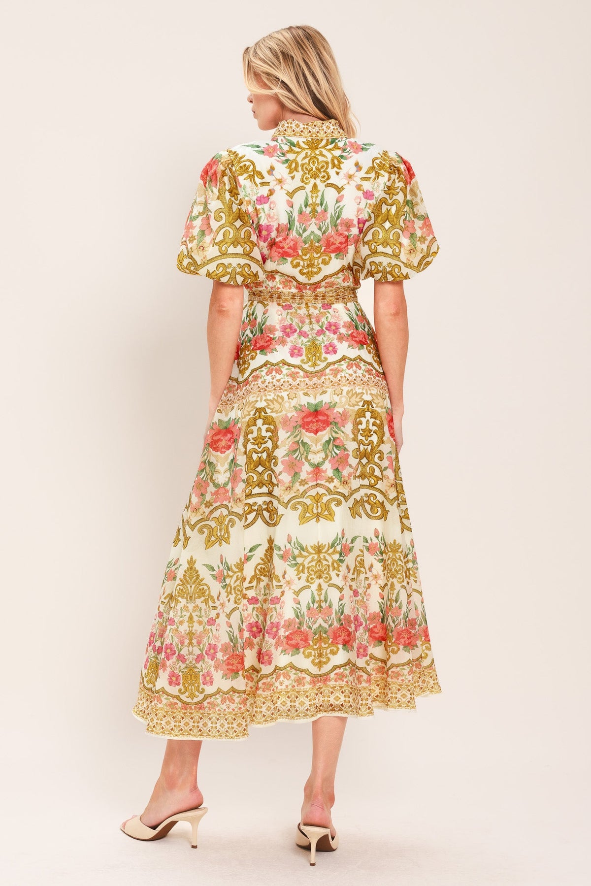 VESTIDO CAMISERO MIDI DE TEJIDO CHATEAU ROSE