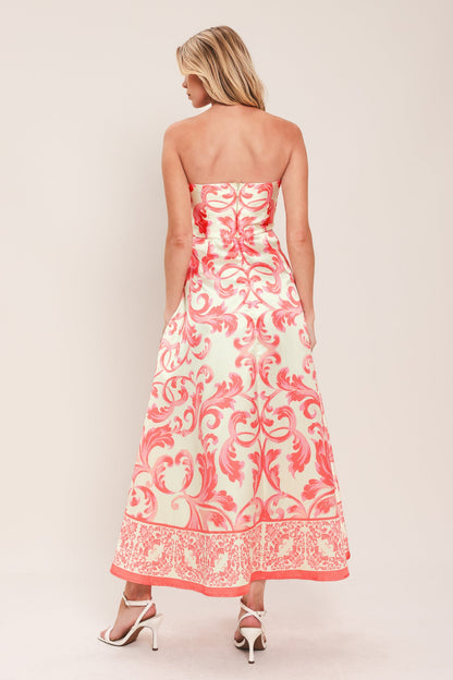 SUNSET ROYALTY WOVEN MIDI DRESS