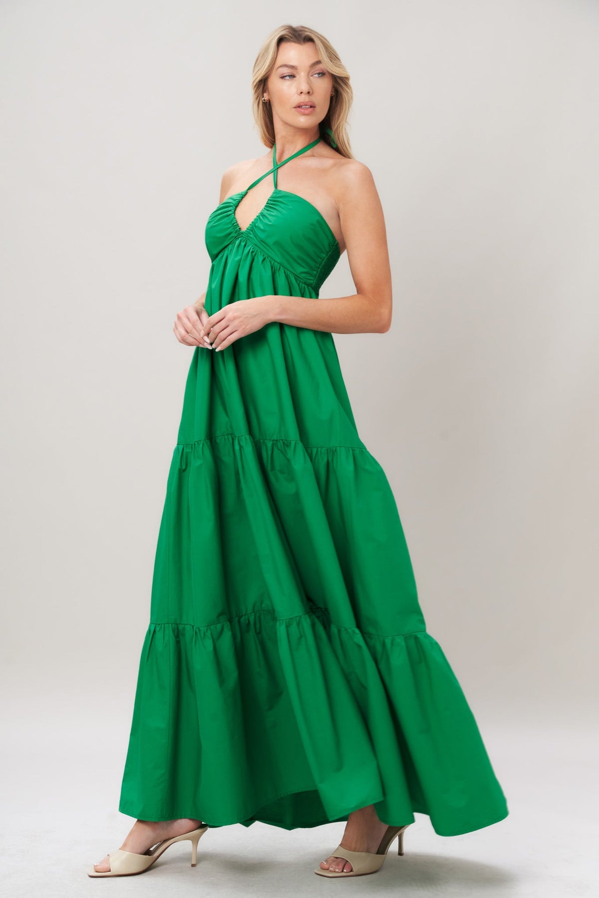 TROPIC STATEMENT WOVEN MAXI DRESS
