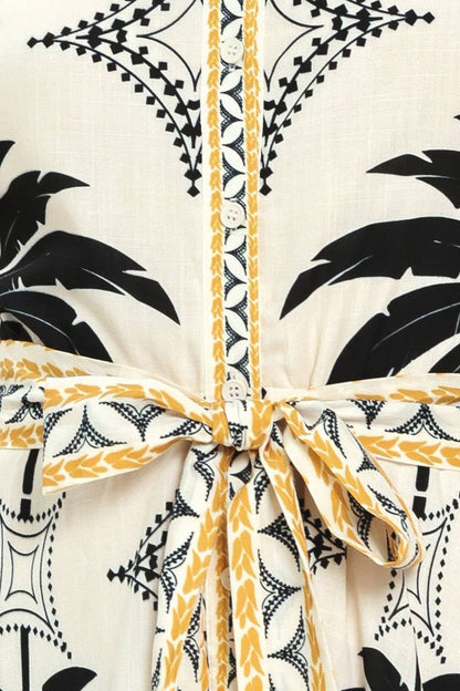 MONACO MOONLIGHT WOVEN SHIRT MIDI DRESS