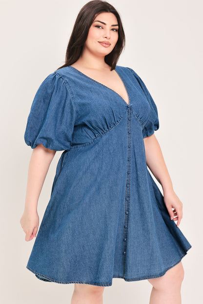 SOFT GIRL DENIM MINI DRESS