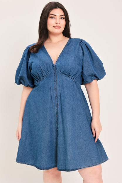 SOFT GIRL DENIM MINI DRESS