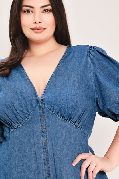 SOFT GIRL DENIM MINI DRESS