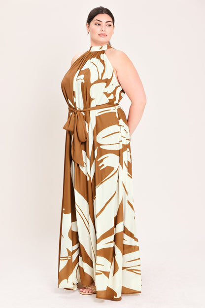 MOCHA SERENITY WOVEN MAXI DRESS