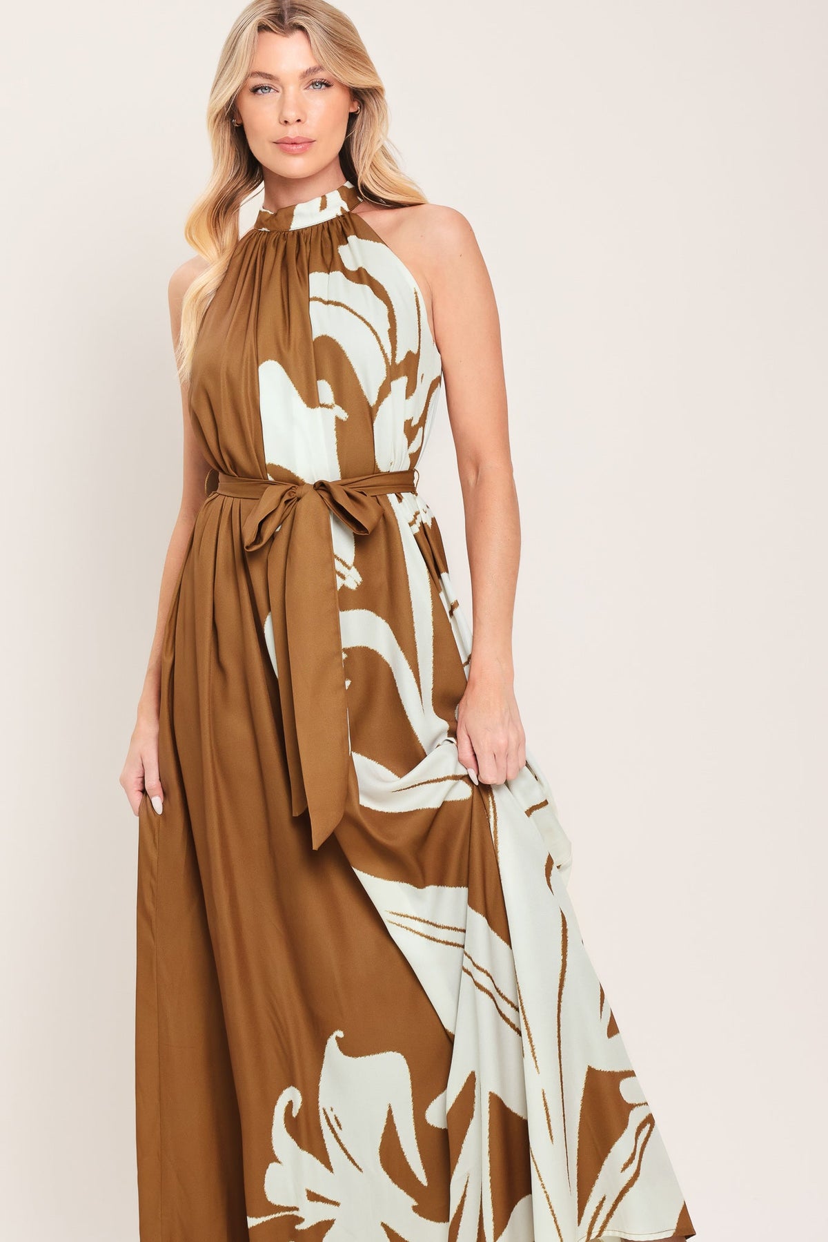 VESTIDO MAXI TEJIDO MOCHA SERENITY