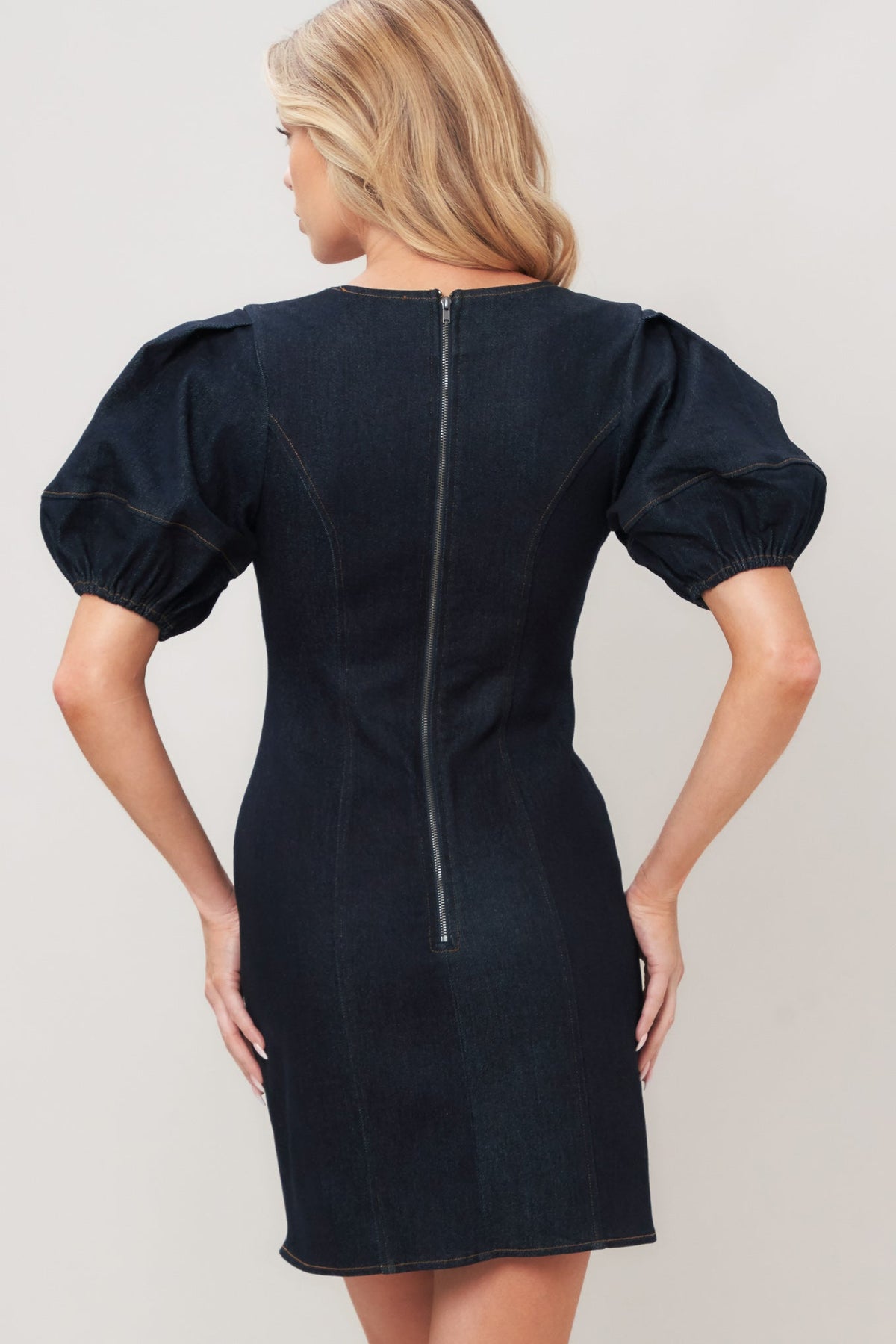 MIDNIGHT FEMME WOVEN MINI DRESS