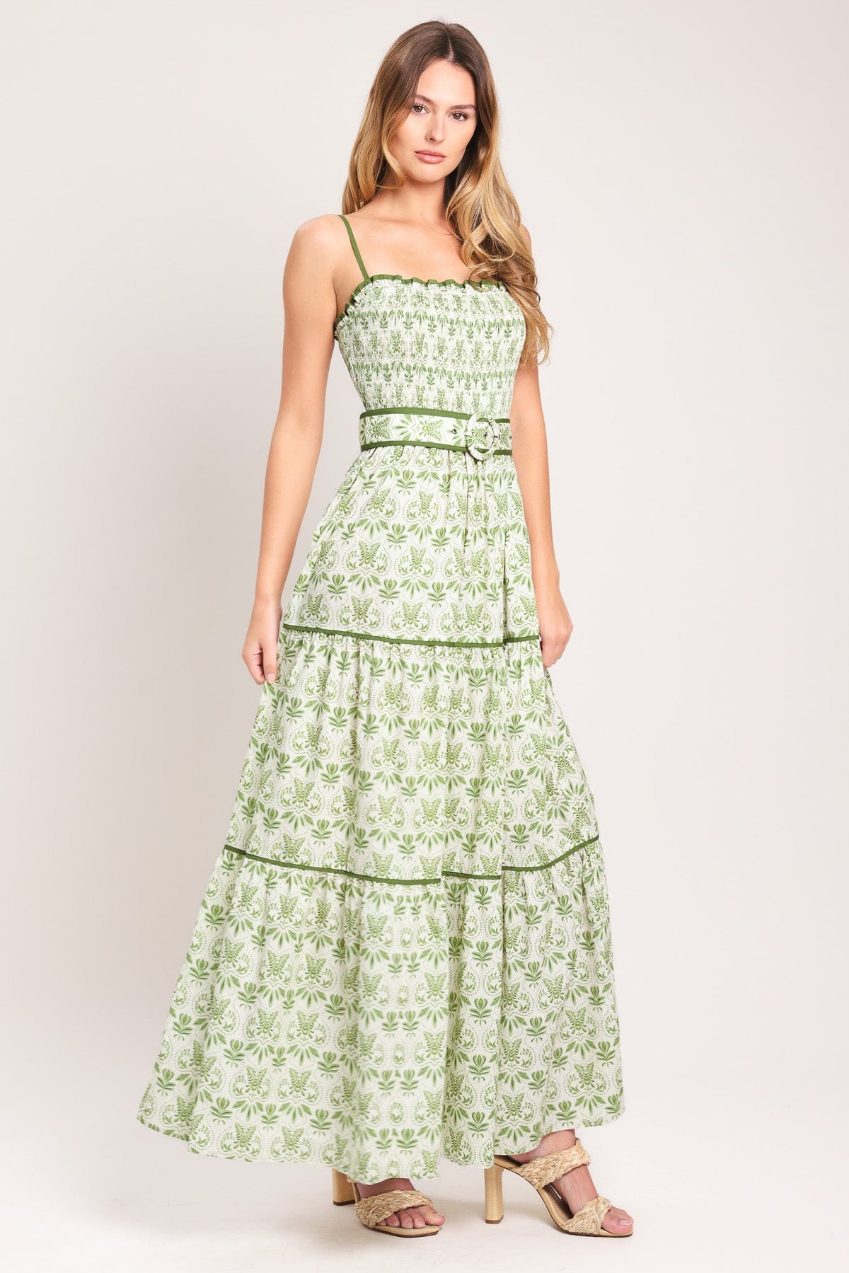 DAINTY FLORA WOVEN MAXI DRESS
