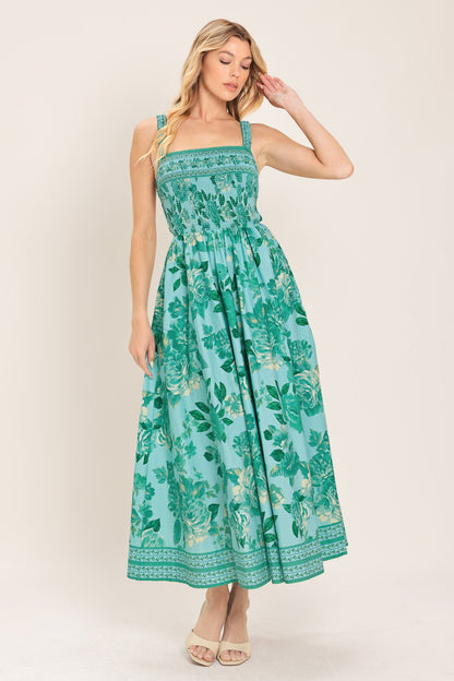 MINT PARADISO WOVEN MIDI DRESS