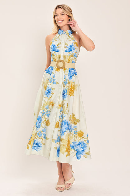 SUNNY DAYDREAM WOVEN MIDI DRESS