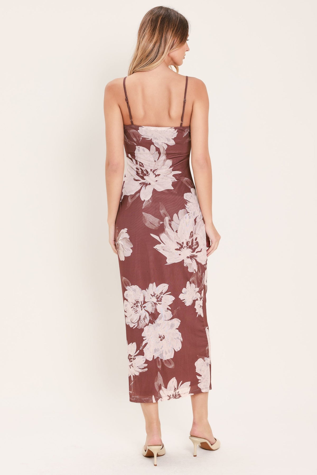VESTIDO MIDI DE TUL ELÁSTICO ROSEWOOD BLOOM