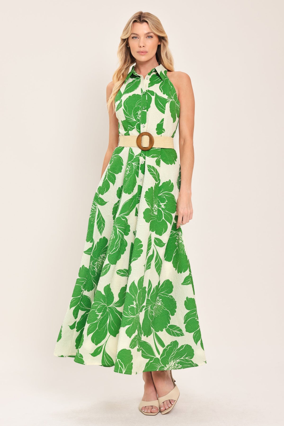 VESTIDO MIDI TEJIDO PALM ROYALE
