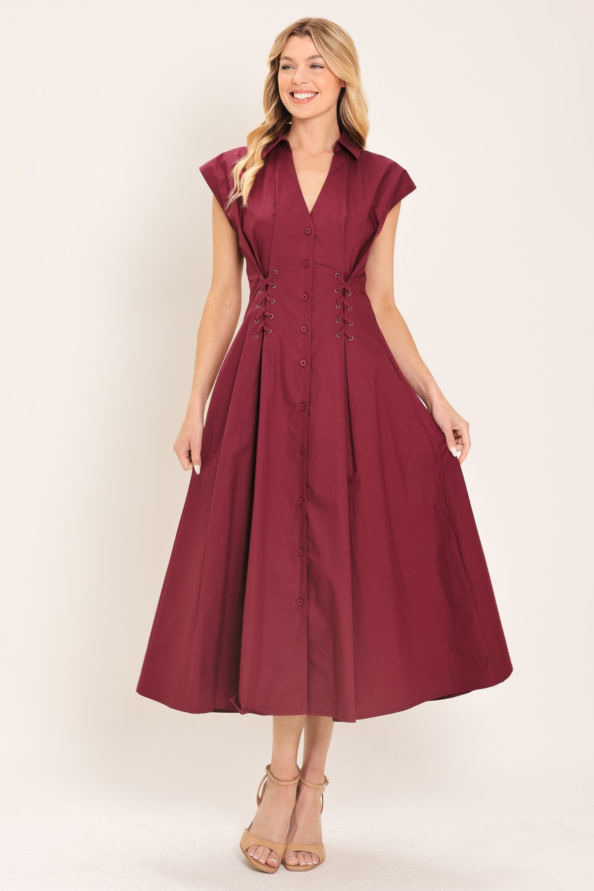 VESTIDO MIDI TEJIDO CABERNET CHARM