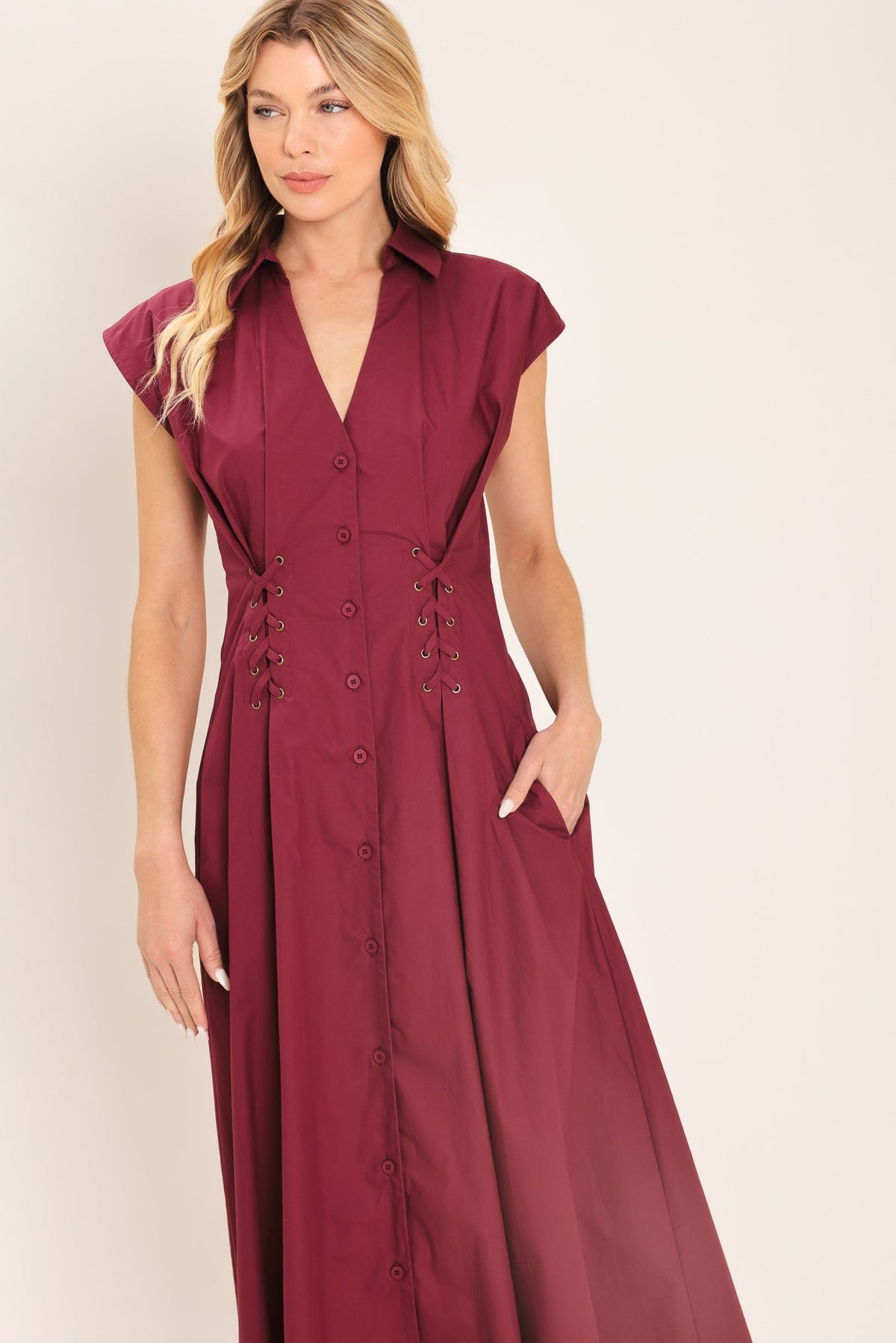 VESTIDO MIDI TEJIDO CABERNET CHARM