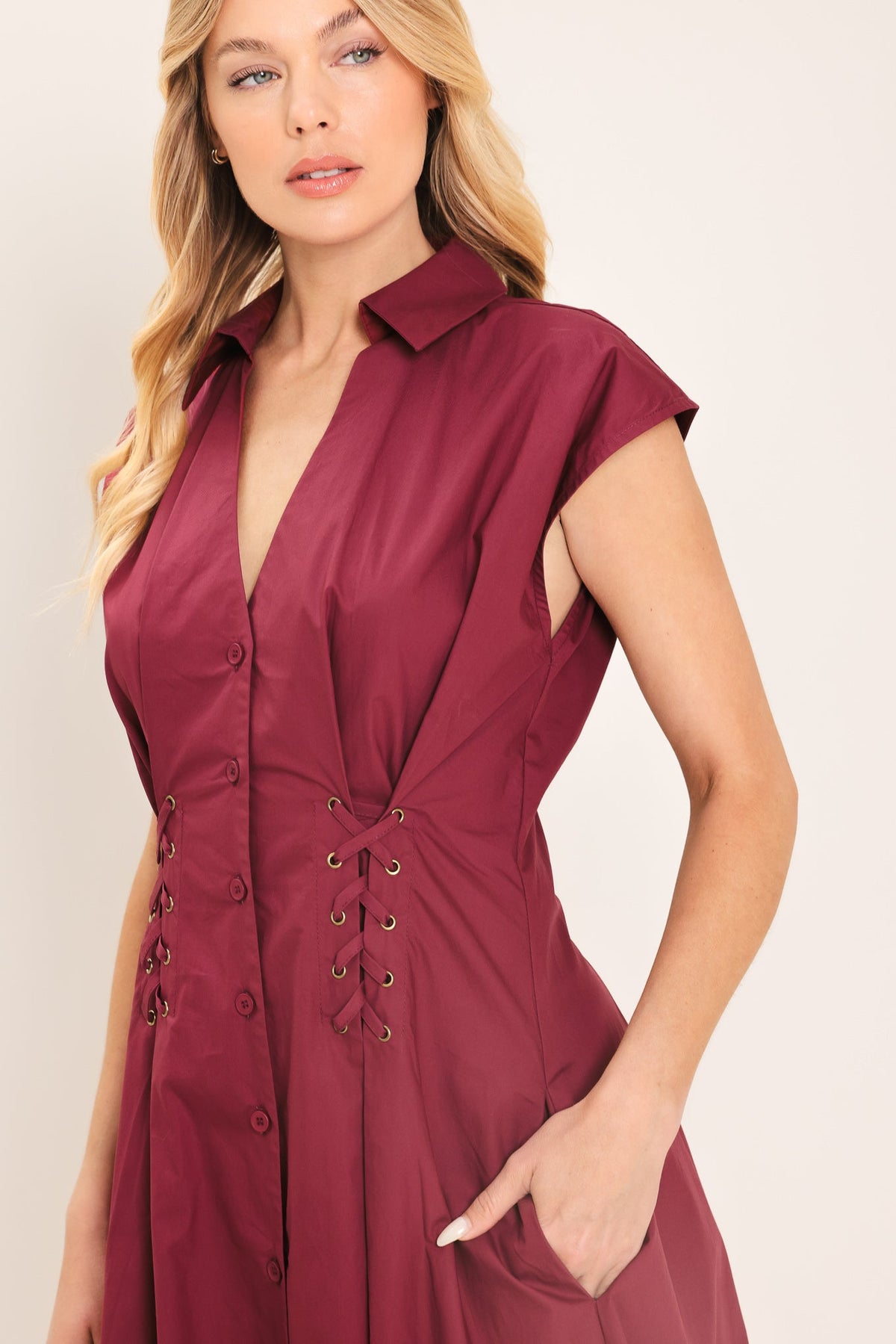 VESTIDO MIDI TEJIDO CABERNET CHARM