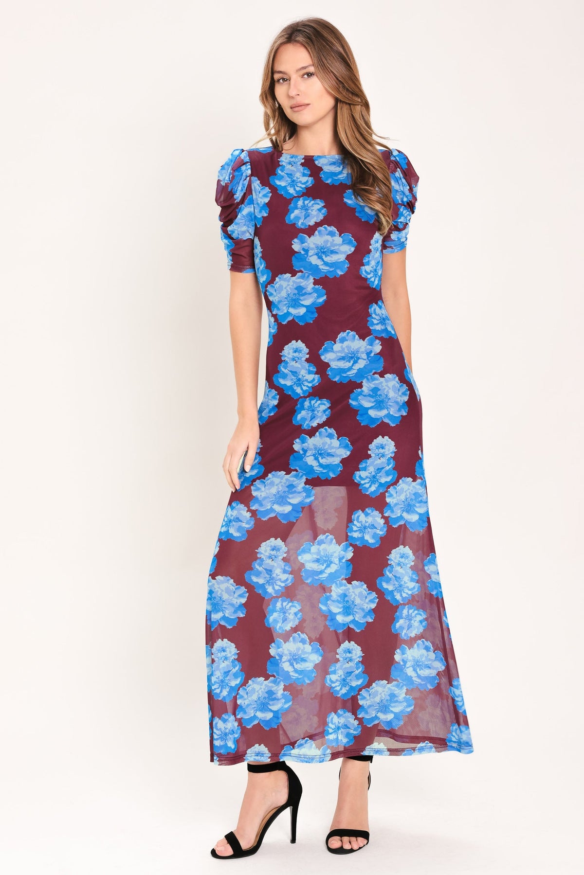 VESTIDO MIDI DE TUL ELÁSTICO ROYAL BLOOM