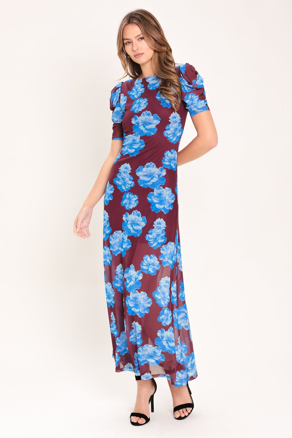 VESTIDO MIDI DE TUL ELÁSTICO ROYAL BLOOM