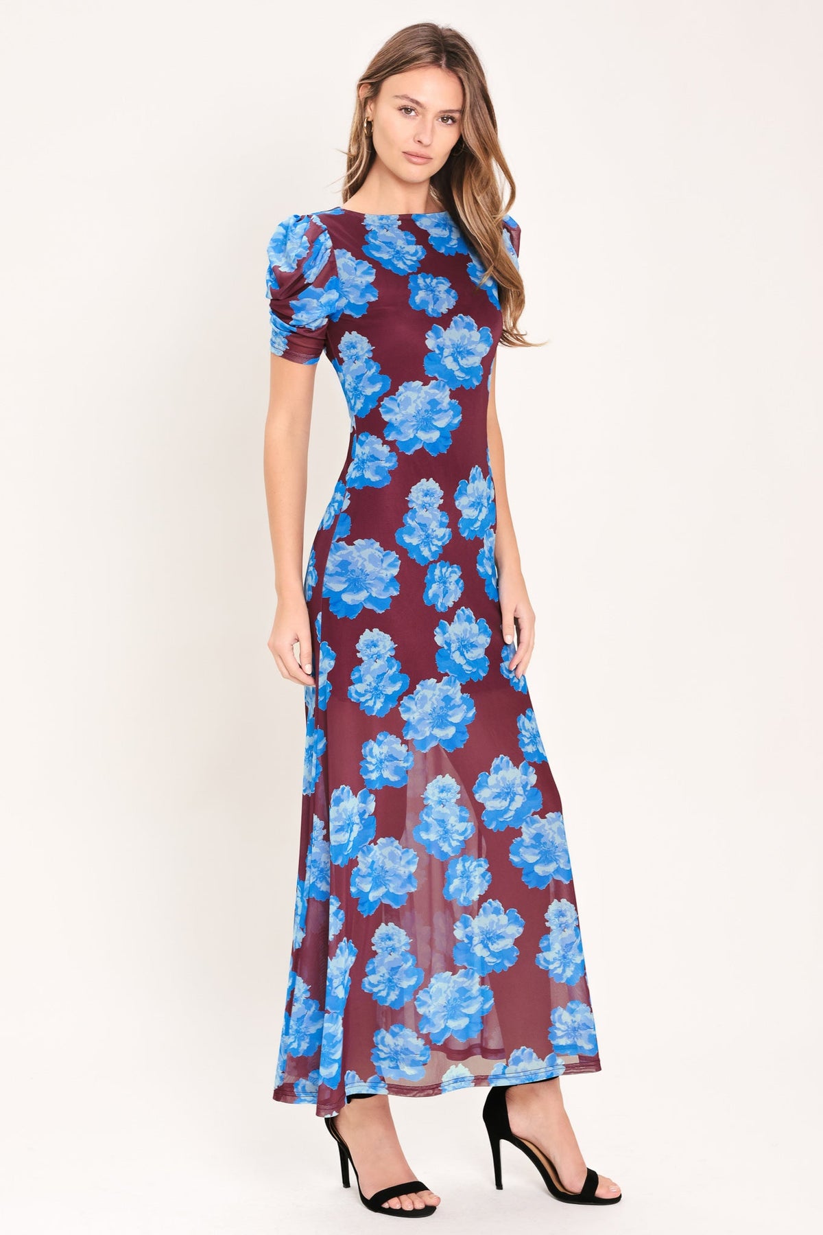 VESTIDO MIDI DE TUL ELÁSTICO ROYAL BLOOM