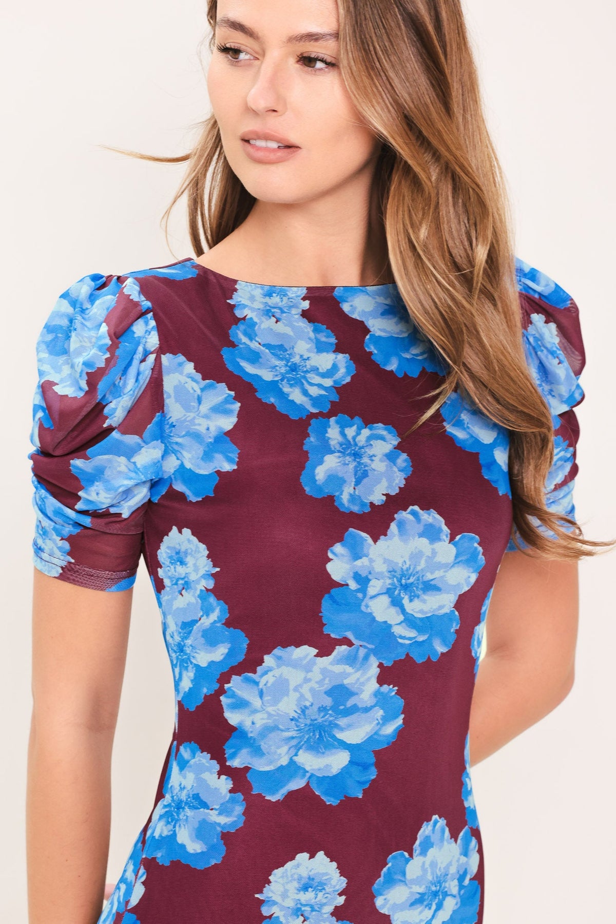 VESTIDO MIDI DE TUL ELÁSTICO ROYAL BLOOM