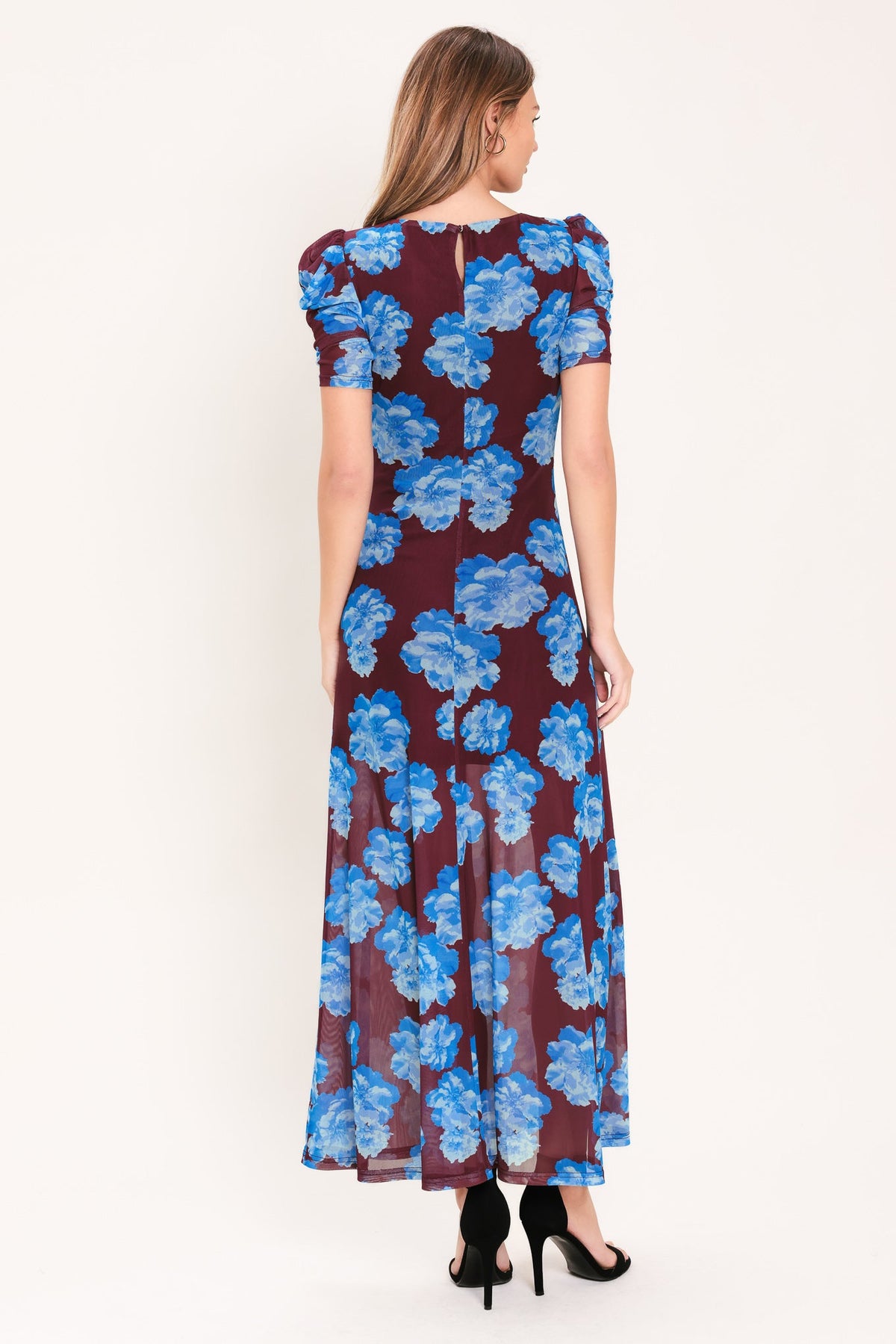 VESTIDO MIDI DE TUL ELÁSTICO ROYAL BLOOM