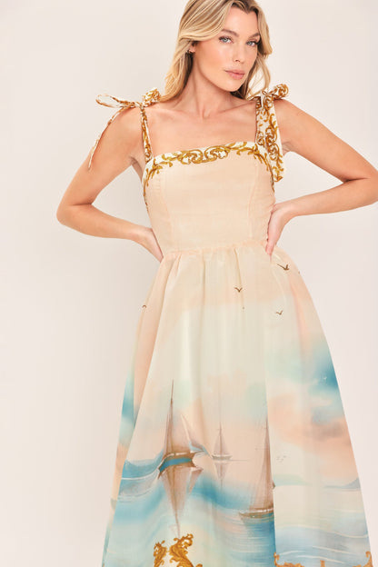 CAPRI COASTLIN WOVEN MIDI DRESS