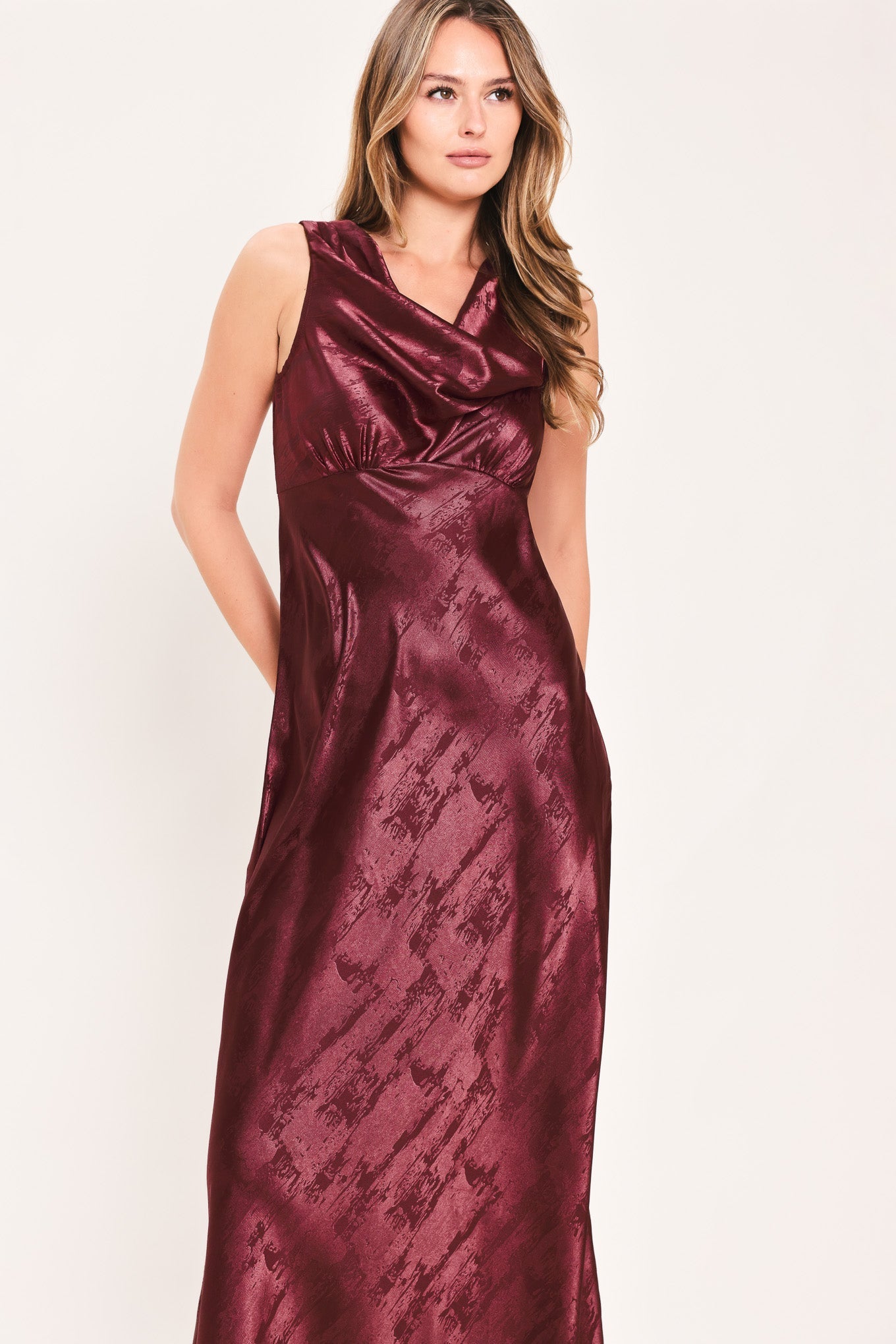 LUMINOUS CHAMPAGNE KISS WOVEN MAXI DRESS