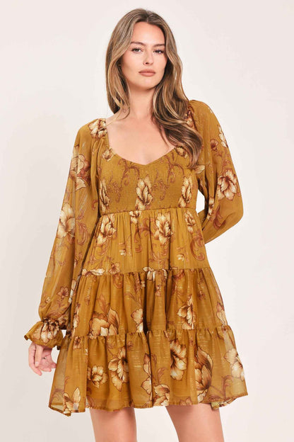 SAFFRON GARDEN MUSE WOVEN MINI DRESS