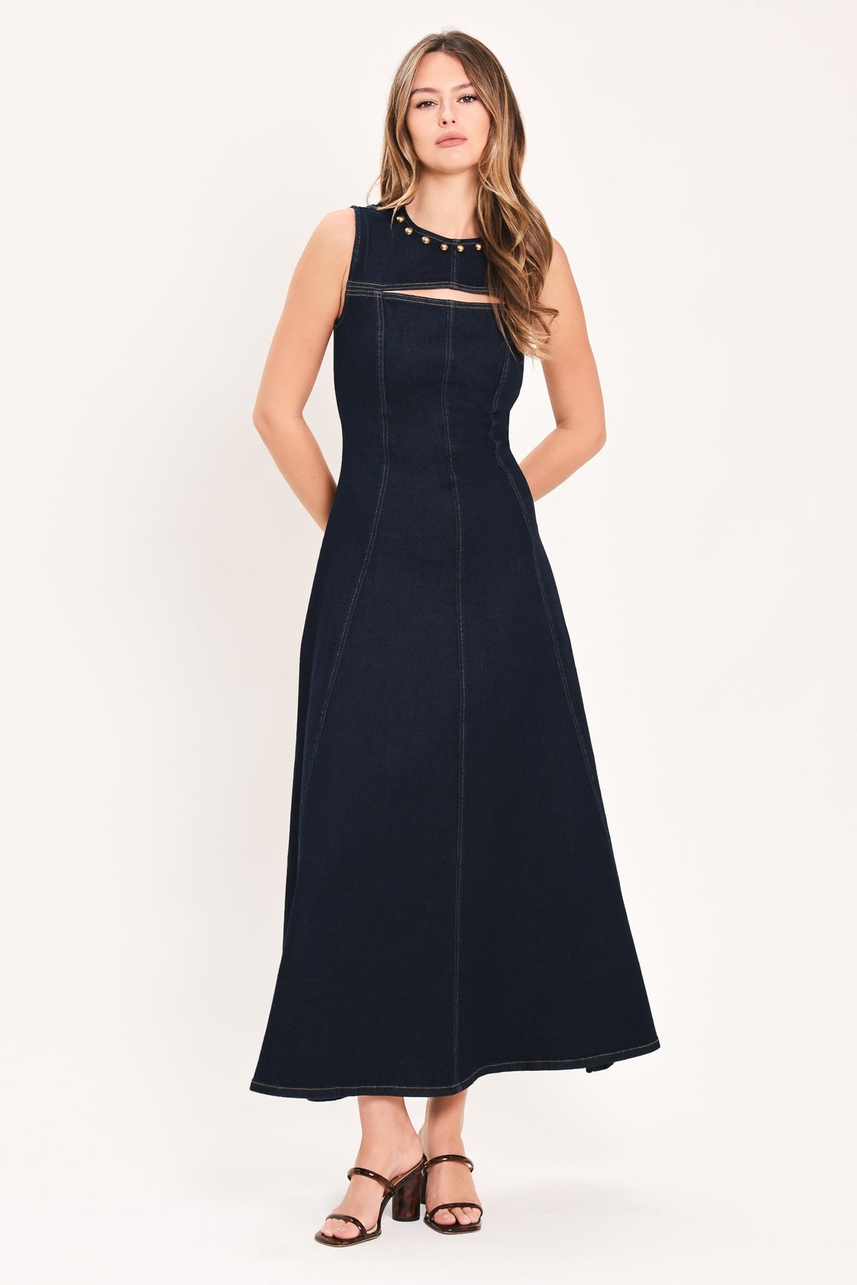 VESTIDO LARGO DE MEZCLILLA MIDNIGHT GOLDEN SECRET