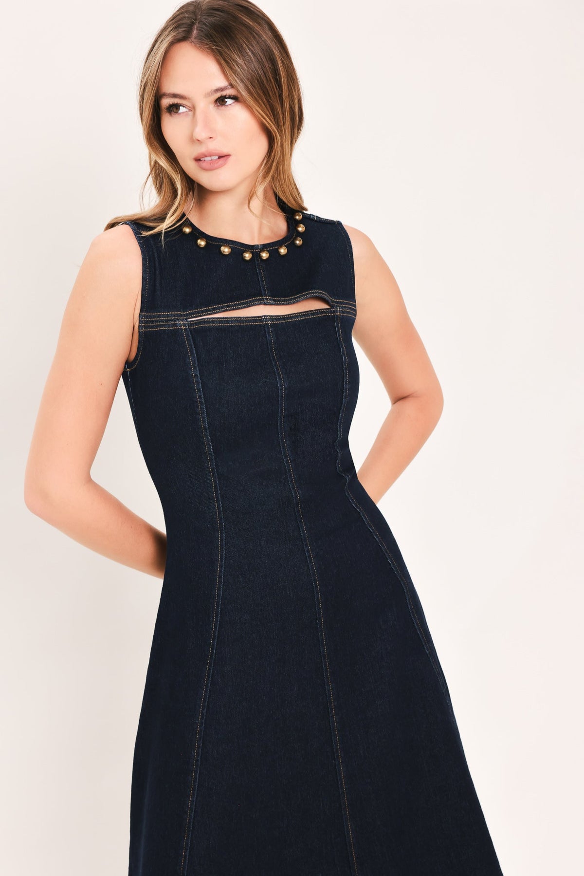 VESTIDO LARGO DE MEZCLILLA MIDNIGHT GOLDEN SECRET