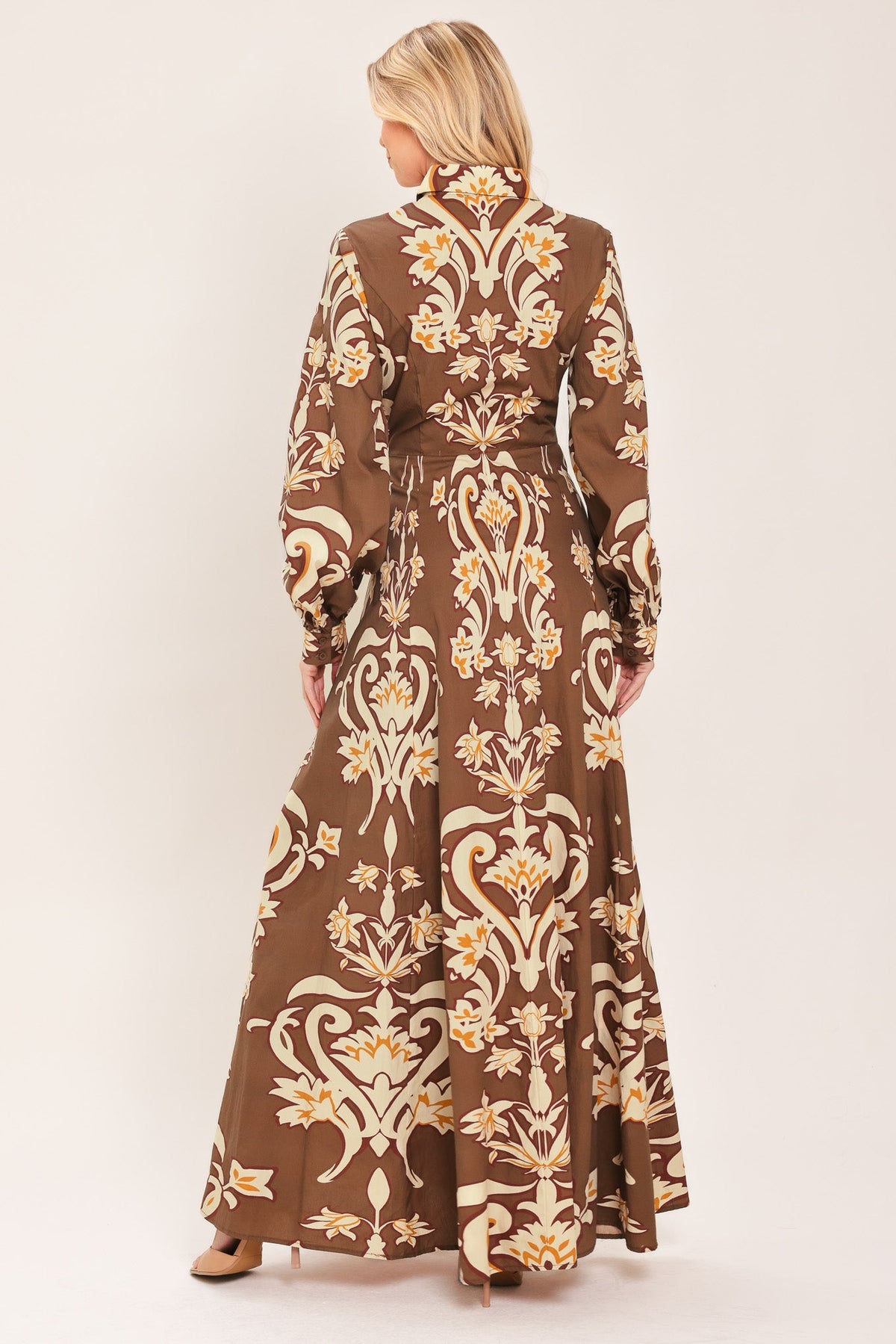 VESTIDO MAXI DE CAMISA TEJIDA AMBER MEDALLION