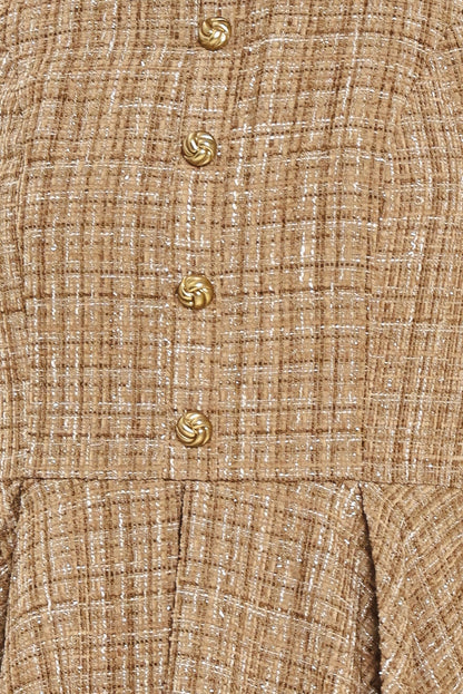 CAMBRIDGE COLLAR WOVEN TWEED MINI DRESS