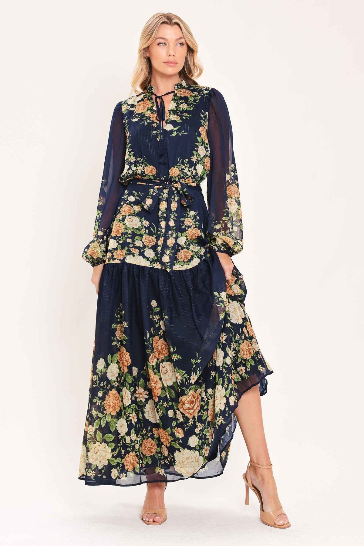 MOONLIT GARDEN CHARM WOVEN MAXI DRESS