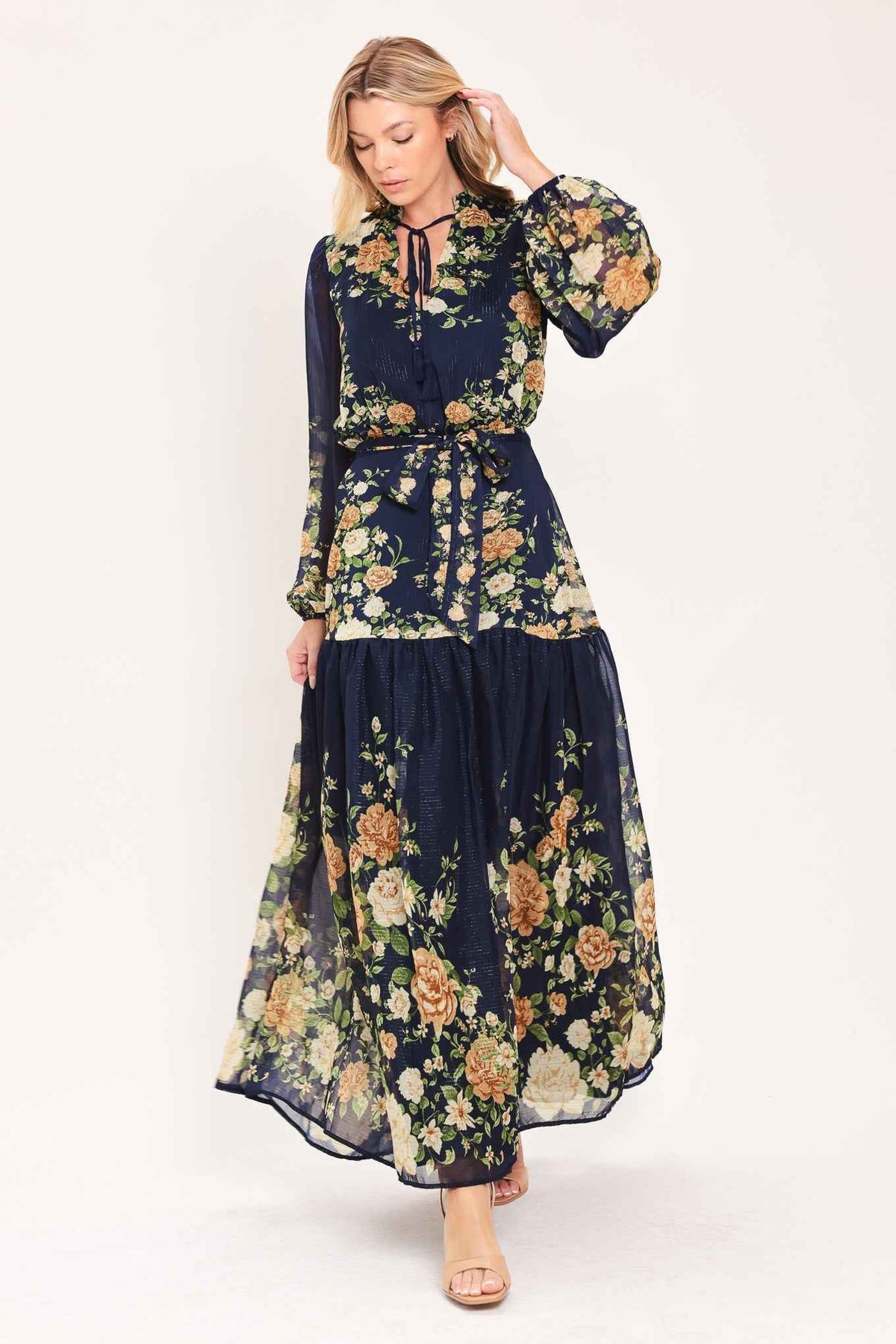 MOONLIT GARDEN CHARM WOVEN MAXI DRESS