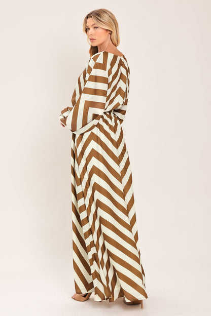 RESORT CHEVRON WOVEN MAXI DRESS